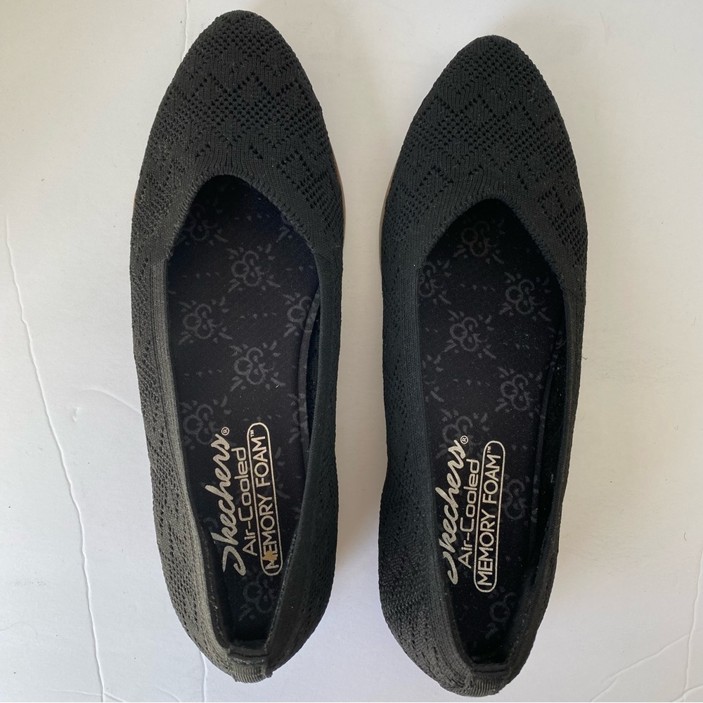 Skechers Cleo Crochet Black Wedge Flats “With Grace” - Sz 7.5 - Picture 11 of 11